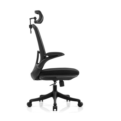 CF3950 Πολυθρόνα Γραφείου Διευθυντή, Mesh Μαύρο, Ύφασμα Μαύρο